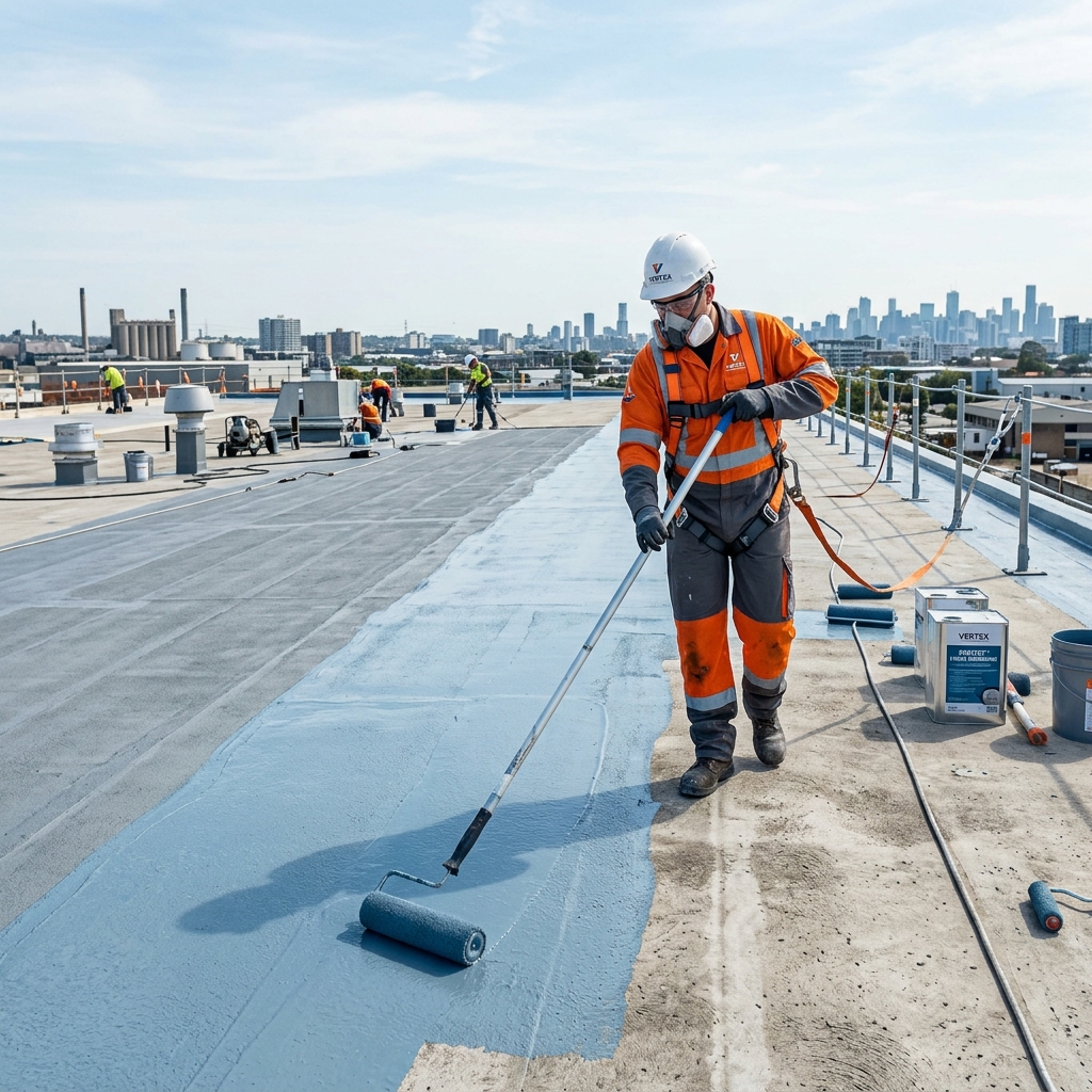 Professional Waterproofing Applicators at Work